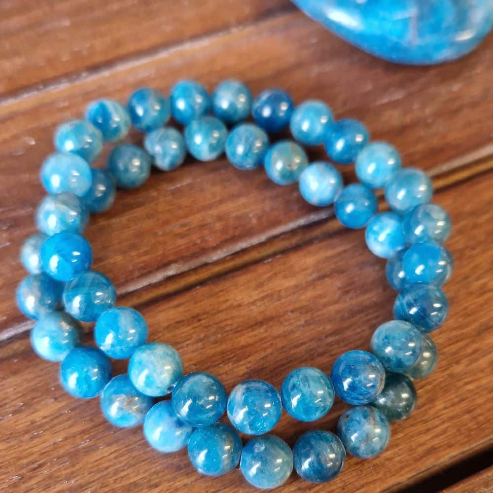 Bracelet Apatite Bleue A Mm Le Monde D Aur