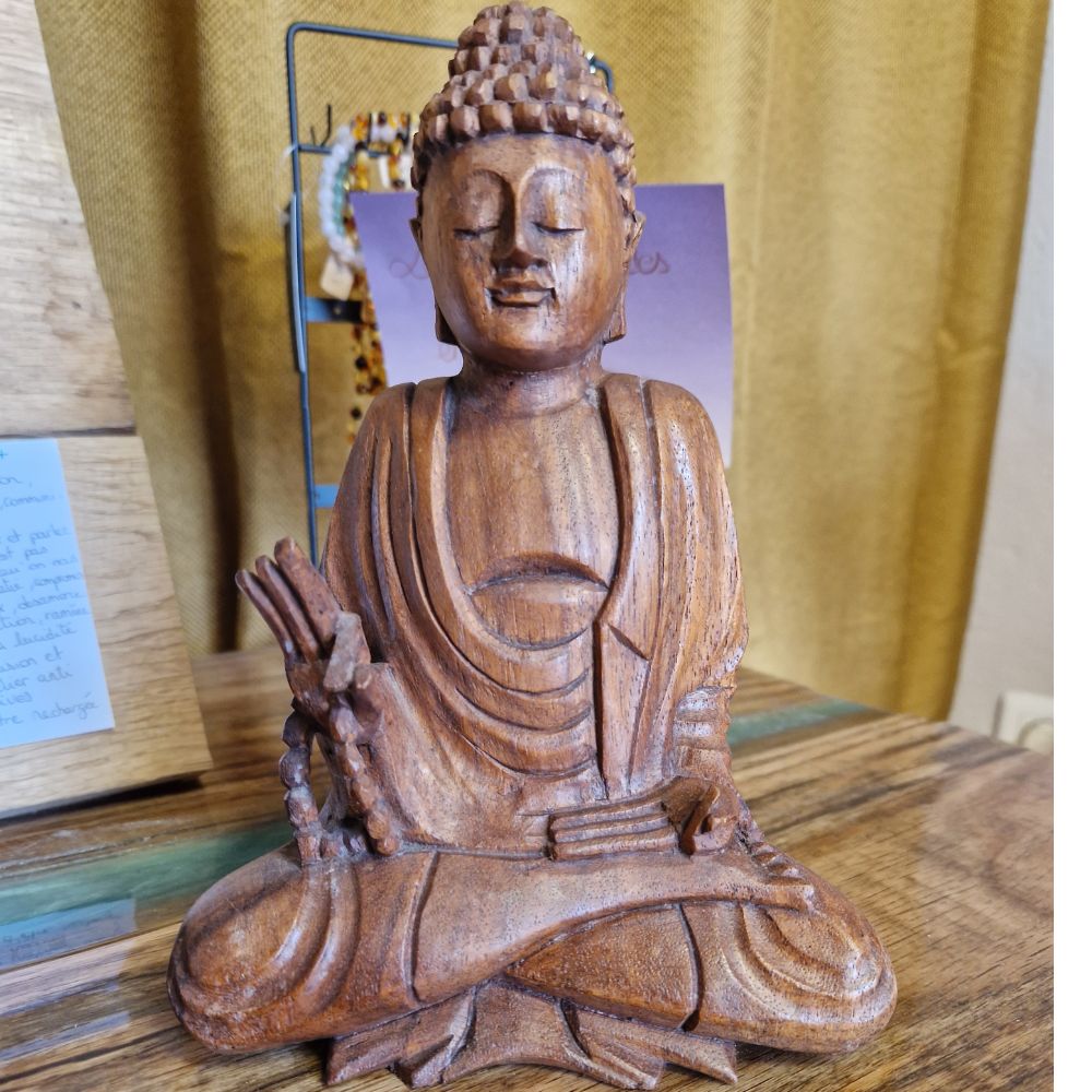 Statuette bouddha bois